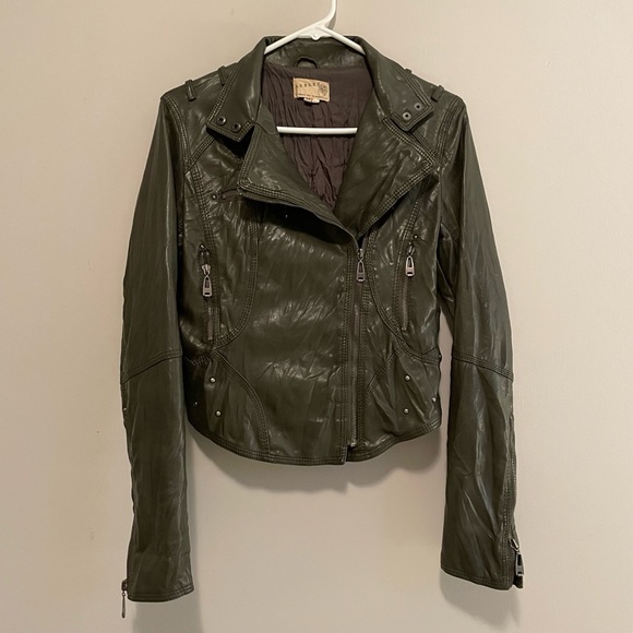 FAUX LEATHER MOTO JACKET - Picture 1 of 9